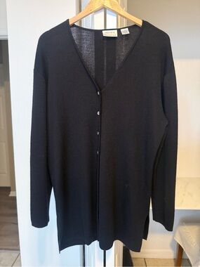 Preview Collection Black V-Neck Button Front Cardigan